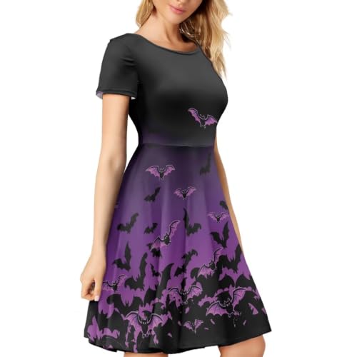Image of AFPANQZ Womens Casual Summer Lightweight Vintage Dress Short Sleeve Midi Dress Knee-Long Luxury Formal Dress