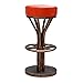 Cajolg Vintage Hochhocker Barstools Küche Frühstück Barhocker Stuhl Iron Art Küche Esszimmer Bar Stühle Theke Empfangsstuhl,Orange red