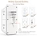 USB Wall Charger Power Strip Surge Protector with 4 USB Ports (2 USB C) Plug Extension Multiple Outlets Plug Extension Multi Outlet Plug in Adapter Spaced Outlets for Home Office Travel,White (White)