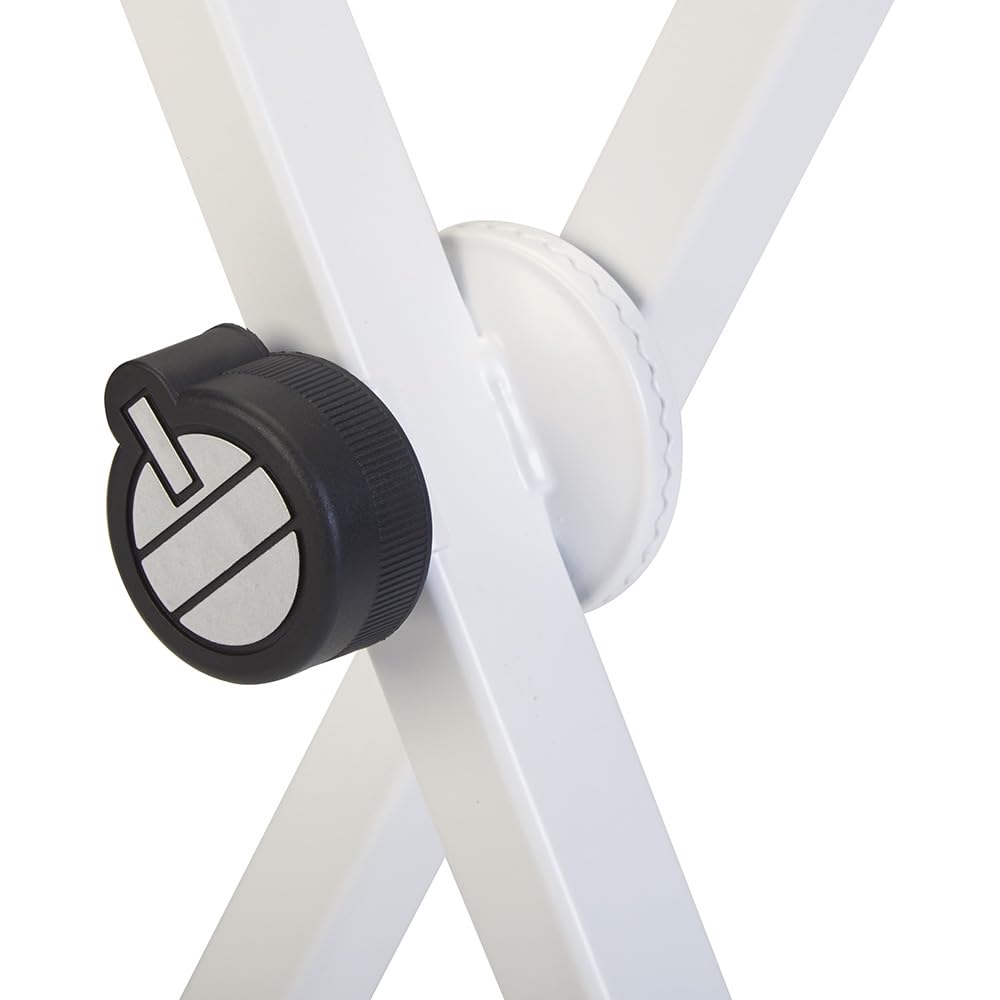 QUIK LOK - T10-WH Support Clavier en X Blanc, Support pour Clavier, 9 Niveaux de Hauteur, Réglable en X, Profondeur de Base 46,3 cm, Profondeur des Supports 35,7 cm, Couleur Blanc