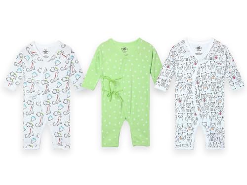Image of The Mom Store Baby Romper Jabla Style Combo For Boys And Girls | Cotton | Soft Infant Bodysuit | Trendy Stylish Sleepwear For Newborn Baby | Printed | Unisex Comfortable Everyday Baby Wear