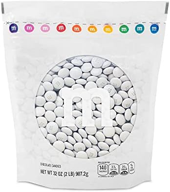 M&M’S White Milk Chocolate Candy, 2lbs of M&M'S in Resealable Pack for Candy Bars, Wedding Receptions, Graduations, Birthday Parties, Easter, Dessert Tables & DIY Party Favors