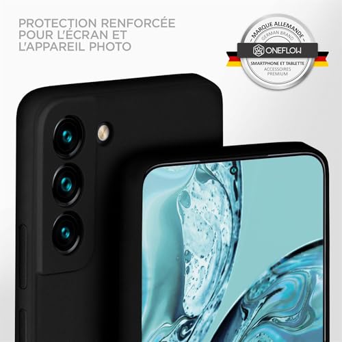 Coque protection Samsung S22 Plus silicone noir avec coque arriere souple