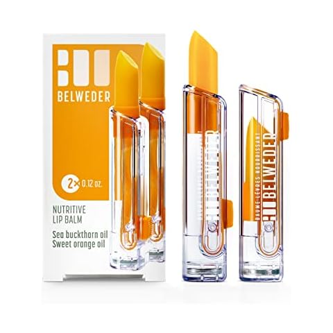 BELWEDER - x2 nährende Lippenbalsam mit Sanddornöl und süßem Orangenöl - Beschützer und Antioxidans - Lippenregeneration - Transparenter Balsam FÜR MÄNNER UND FRAUEN - 2 Sticks à 3,5 g Cover