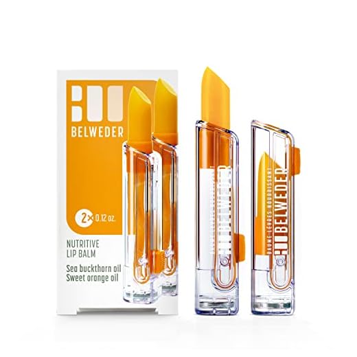 BELWEDER - Bálsamo Labiales Nutritivos con Aceite de Espino Amarillo y Aceite de Naranja Dulce - Protectores y Antioxidantes, Regeneración Labial, Bálsamo Transparente PARA HOMBRES Y MUJERES (2 Units)