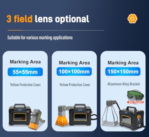 Image of SFX 60W Fiber Laser Engraver for Metal Handheld Fiber Marker, Portable Laser Marking & Engraving Machine for Metal 150x150mm Working Area, Industrial Class 1 Engraver (0.39mW Output)