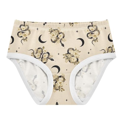 Joisal Black Gold Snake Flowers Girls Underwear Toddler 2t Cotton Cute Panties Girl Bright Briefs Girls Undies