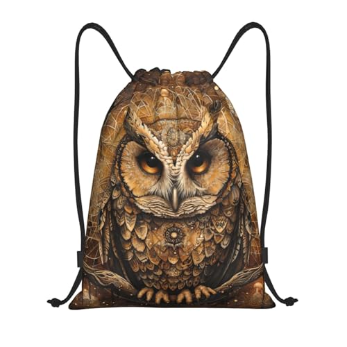 Owl Beliefs print Drawstring Bag Sack Gym Bag Ditty Bag for Gym Traveling, Hiking, Yoga, Shopping for Adult
