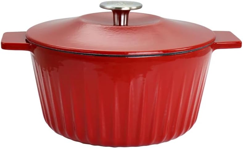 Red Enameled Cast Iron 3qt Non-stick Dutch Oven