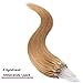 Produktbild Microring Extensions 100 Strähnen Loop Extensions Echthaar Glatt 50g 100% Remy Echthaar Haarverlängerung 40cm #27 Dunkelblond