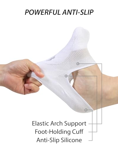 Pro Mountain No Show Socks Wide Toe Box For Health Bunion Unisex Size S to X-Large Cotton Cushion Footies2