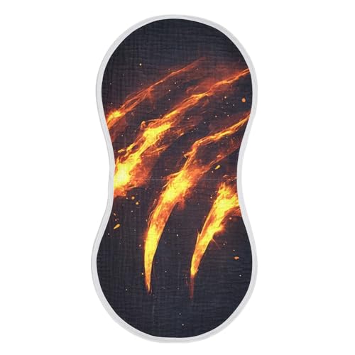 1 Pack Glowing Claw Marks Muslin Burp Cloths Cotton Absorbent Baby Burping Rags for Boys Girls Soft Newborn Burp Bibs, 22 x 11 Inch