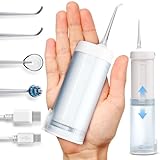 Portable Water Dental Flosser Teeth Pick with 4 Modes, Folding Rechargeable Oral Irrigator for Teeth Cleaning and flossing, Travel Electric Flosser for Adults with 4 Jet Tips IPX7 Waterproof…
