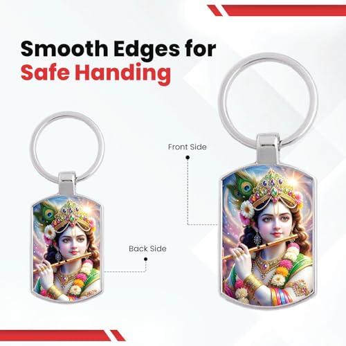 Image of Stylish Metal Keychains with Permanent Glossy Print - Inspirational Quotes & Spiritual Designs - Perfect Key chains for loved ones, Personal Use, Gifts & Return Gifts