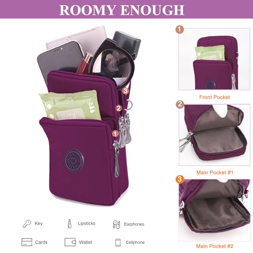 Image of WITERY Waterproof Nylon Cute Crossbody Cell Phone Purse Smartphone Wallet Bag for Women