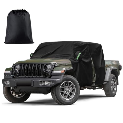 Car Cab Cover for Jeep Gladiator 2020-2025 Migaven Waterproof Cover with Driver Door Zipper Windproof Straps All Weather Snow Rain UV Protection