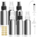 Bohoray 6 Piazza 30ml Flacone Spray Vuoto,Alluminio Bottiglia Spray,Contenitore Spray Vuoto,Portaprofumo Da Viaggio,Spray Superfine Flaconi Spray Vuoti,Atomizzatore Con Etichette,Imbuti,Siringhe