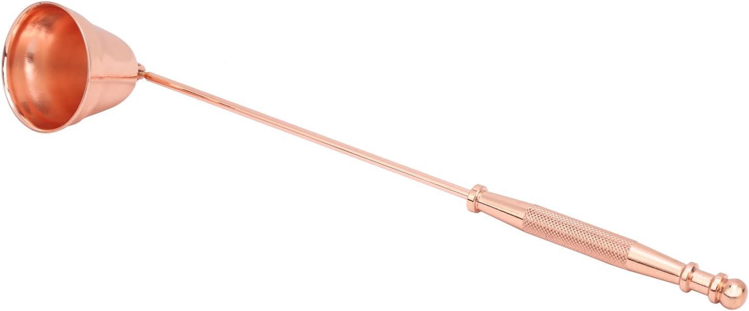 Yctze Premium Stainless Steel Candle Snuffer, Candle Extinguisher Tool with Long Ergonomic Handle, BellShaped Wick Snuffer, Ideal for Tapered Dinner (Pink Gold)