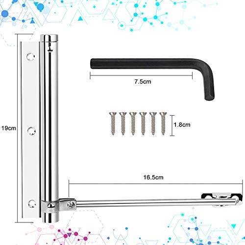 BUZIFU Door Closer Light Duty Door Closers Aluminum Alloy Springs Loaded Door Closers Adjustable Automatically Surface Mounted Auto Closing Door Fire Door Closer for Light Weight Indoor Doors