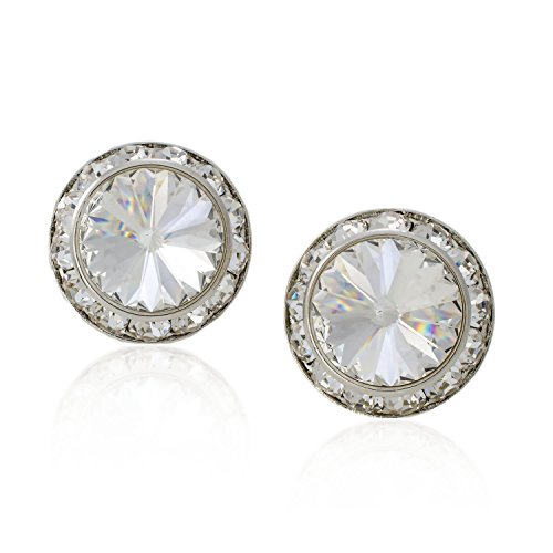 Pammyj Clear 20Mm Crystal Framed Clip-On Earrings #TOP26
