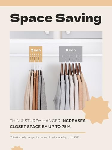 Image of HOUSE DAY Pink Plastic Hangers 50 Pack, Slim Space Saving, Non Slip Hangers with Rubber Pads, Sturdy Coat Hanger for Closet, S-Shaped Clothes Hanger for Shirt, Suit, Pant, Skirt | Space saving closet organizer, heavy duty S-shape, rubber grip pads help keep shirts, suits, coats, pants, skirts in place