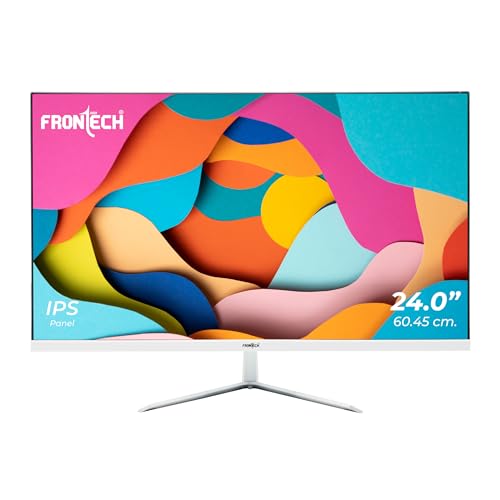 FRONTECH 24 Inch Ultima Series Gaming LED Monitor | Refresh Rate 75 Hz,IPS Panel | Full HD 1080p, Ultra Slim Bezel Less Design|16.7M Colors HDMI & VGA Ports, 250 Nits Brightness (MON-0072,White) FRONTECH 24 Inch Ultima Series Gaming LED Monitor | Refresh Rate 75 Hz,IPS Panel | Full HD 1080p, Ultra Slim Bezel Less Design|16.7M Colors HDMI & VGA Ports, 250 Nits Brightness (MON-0072,White)