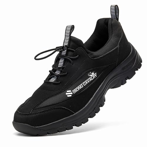 Zapatos Casuales elásticos de Cuero cálidos de Invierno para Hombres, Zapatos Antideslizantes sin Cordones # L