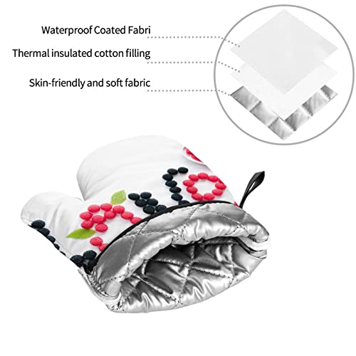 Love Fruit Oven Mitts And Pot Holders 4 Pcs Set Heat Resistant Non-Slip Oven Gloves And Potholders For Kitchen Cooking Baking Grilling Bbq #TOP7