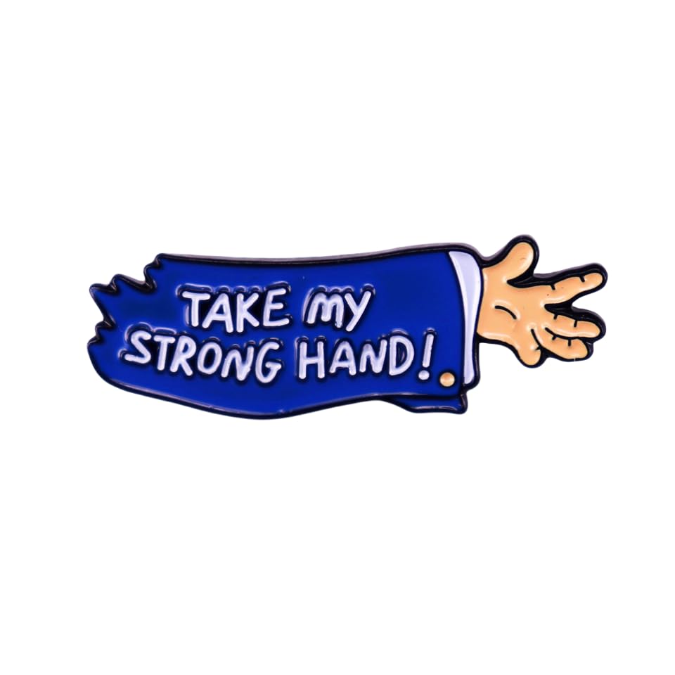 Take My Strong Hand Enamel Pin Funny Cartoon Brooch Badge Pins for Backpacks Clothes Lapel Pin Accessories Gift