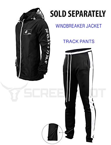 Image of Screenshotbrand Lightweight Hooded Water Resistant Windbreaker - Zip-up Fashion Map Print Rain Jacket