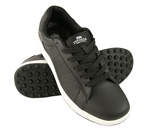 Zerimar Zapatos Golf Cuero | Zapato Golf Piel Hombre | Zapatos Hombres Deportivos | Zapatillas Deportivas Hombre Piel | Zapatillas de Golf | Color: Negro Talla 42