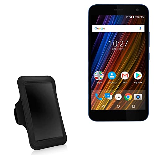 BoxWave Case Compatible with Cricket Wave - Sports Armband, Adjustable Armband for Workout and Running for Cricket Wave, Cricket Wave, Debut - Jet Black