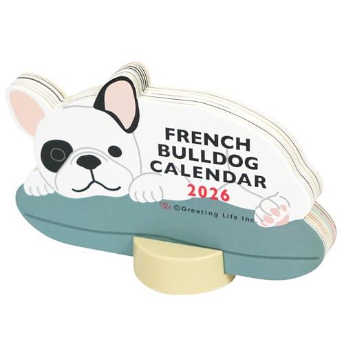 GreetingLife 2026 French Bulldog Die Cut Calendar, 5.5 x 3.9 Inch...