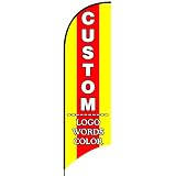 YUNBABA Custom Feather Flag Advertising Store Sign Swooper Banner Personalized Your Picture Logo Tex