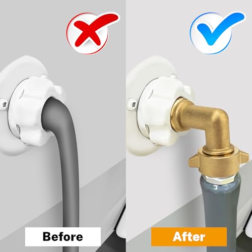 Image of 90 Degree Water Hose Elbow for RV, Features Convenient Easy Grip Connector, Hose Adapter for RV Water Hookups, Residential Outdoor Faucets and Washing Machine Hookups 1 pack