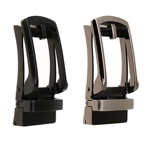 2 Pieces Ratchet Belt Buckle Only for Leather Belt Strap, Automatic Slide Click