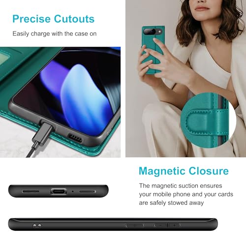 Coque Pixel 9 et 9 Pro Kuafcase bleu lac avec porte-cartes et support - 5
