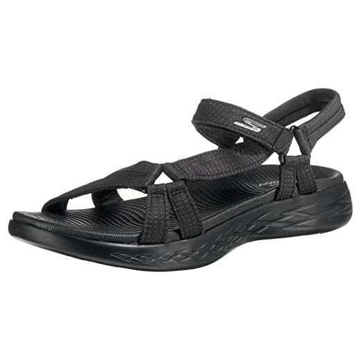 Skechers On-The-Go 600 Brilliancy, Sandalias atléticas Mujer, Black, 39 EU