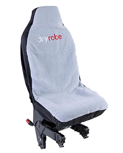 Dryrobe Single Car Seat Cover - Warm and Water-repellent - Synthetic Lambswool Lining - Super Tough and Durable - Grey