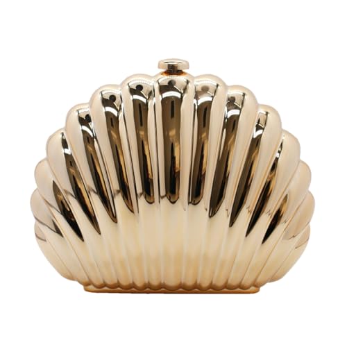 Image of Women Acrylic Clutch Purse Novelty Metallic Evening Bag for Party | Acrylic Construction with Metallic Shine and Sculptural Design, Ideal for Weddings, Parties and Formal Events