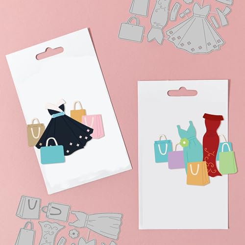 GLOBLELAND Lady Dress Metal Die Cuts Fashion Bag Cutting Dies Cut Stencils for Scrapbooking Cutting Dies DIY Album Card Making Decor Craft Photo Album Decorative Embossing Paper Dies - Image 3