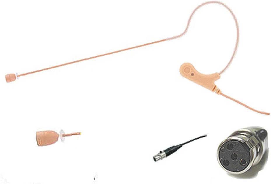 AV-JEFE AVL670 Professional Omnidirectional Earhook Microphone (Tan Color, Compatible with Shure Wireless Systems)
