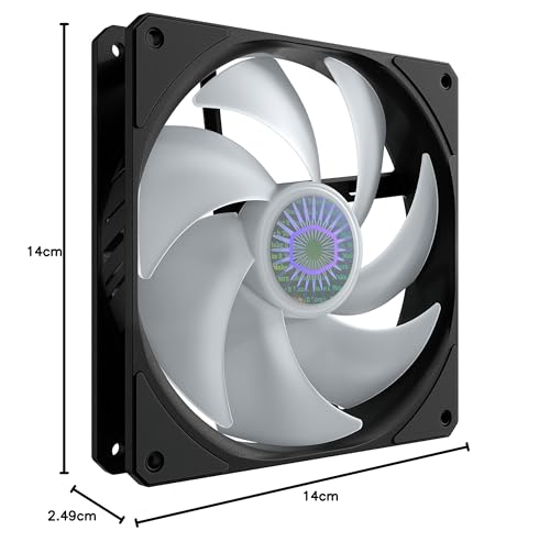 Cooler Master SickleFlow 140 ARGB - Ventilateur de Boîtier PC & Refroidissemnt 140 mm, Compatible Carte Mère RGB Adressable, Pales Translucides, 67 CFM, 2,25 mmH2O, 10 à 27 dBA - ARGB