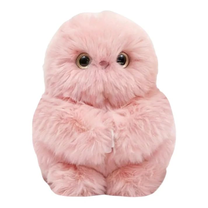 Image of JB'S LAND Cute Owl Plush Toy for Backpack & Handbag Decoration with Singing & Head-Turning Action - Soft Furry Stuffed Owl Hanging Pendant for Kids Room Decor Birthday Gift (Pink)