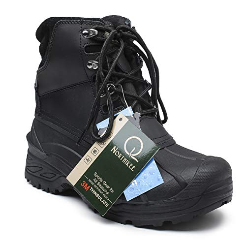 Men's Winter Snow Boots Waterproof Non-Slip Insulated Warm Safe and Durable Outdoor Ski Classic Suede, Non-Slip Rubber Outsole, Cushioned EVA Insoles，Mid-Calf Height Boots2