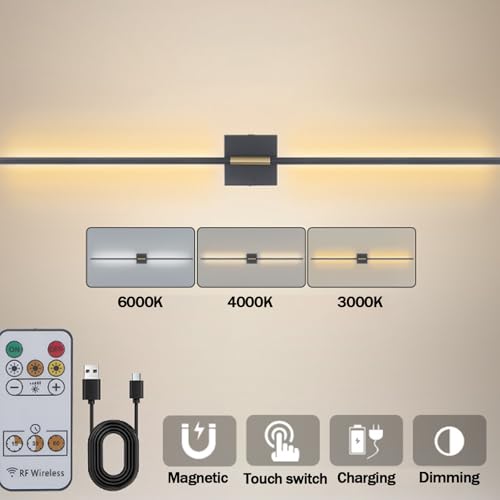 Lámpara de pared con control remoto LED interior recargable para hogar 2