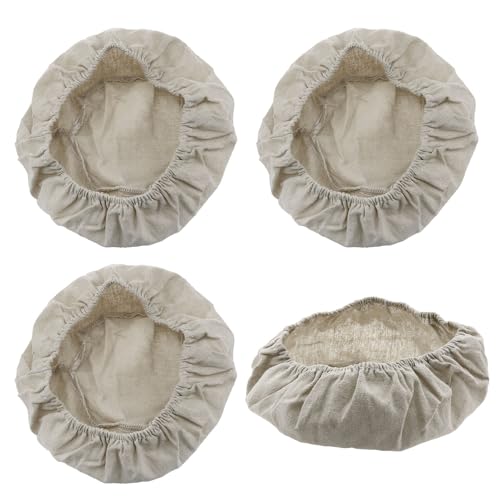 VAKTOK Bread Basket Liner Bread Cloth Bread Basket Cloth Liner Bread Cover for Home Yeast Baker Baking Interlinings -4PCS, Apricot, REW-/255565EF