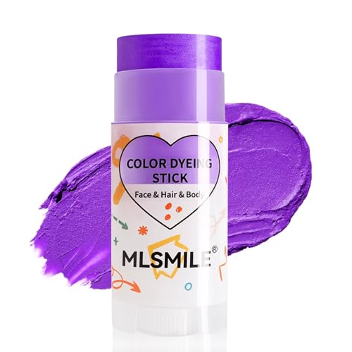 Purple Hair Dye Stick Temporary Hair Color Wax Washable Hair Dye for Adults Non-Sticky Temporary Hair Color Chalk Makeup Gifts for Halloween Christmas Cosplay Party Crazy Hair Day