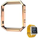 For Fitbit Blaze, TOOPOOT Stainless Steel Replace Metal Frame For Fitbit Blaze Smart Watch (Rose gold)