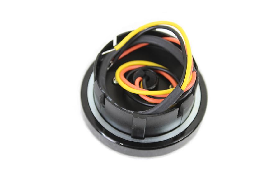 Benzindeckel mit schwarzer LED-Kraftstoffstandsanzeige, kompatibel mit Motorrädern (Harley-Davidson), FXDWG 2009-aufwärts, FLHR ab 2008, FXST 2008-aufwärts, FLST ab 2008 - OEM 75241-08 | Metall